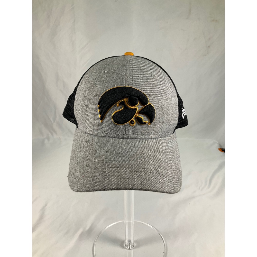 New Era 9FORTY Iowa Hawkeyes Trucker Hat Mens Gray Black Snapback Cap